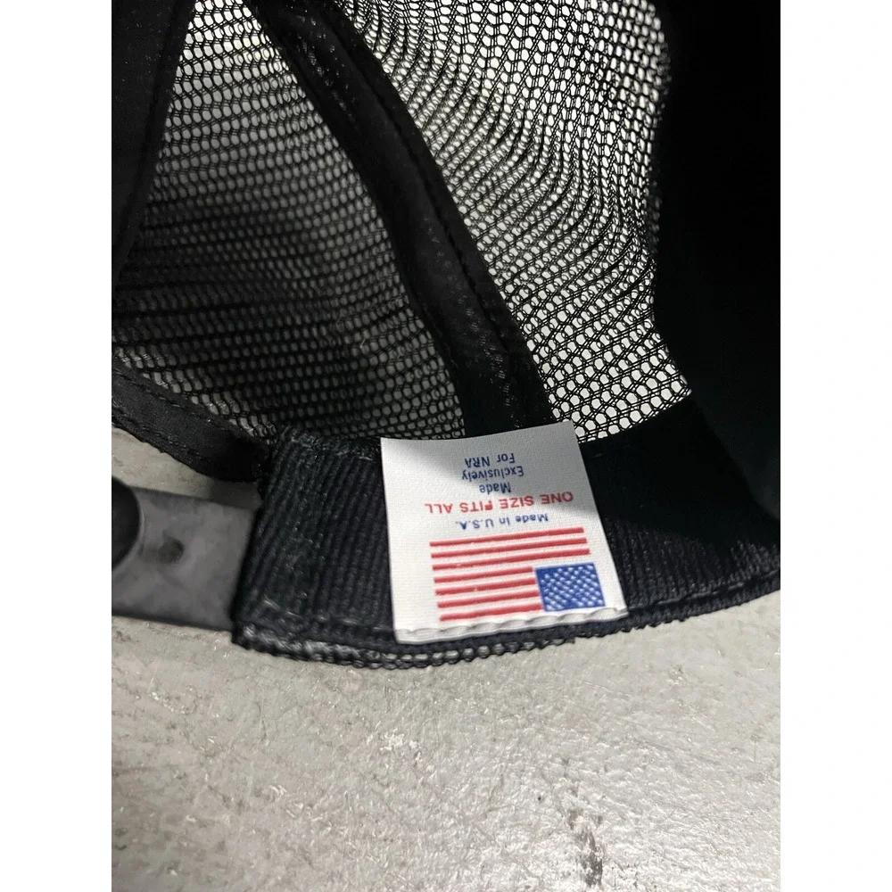NRA National Rifle Association of America 1871 Cap Black Yellow Adjustable Hat
